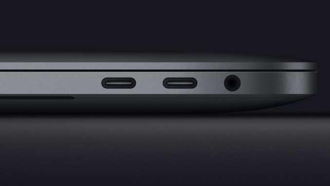 Porturile USB-C (Thunderbolt 3) ale unui MacBook Pro